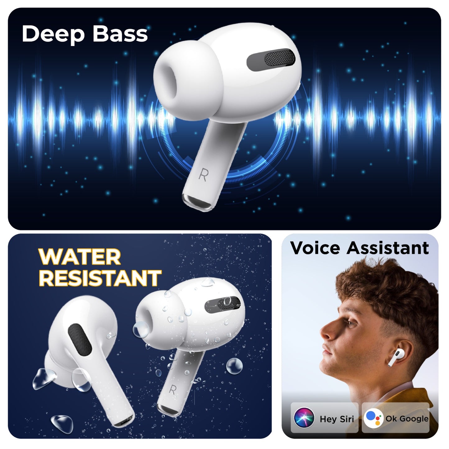 TYOON TWS 101 True Wireless Earbuds – 20H Playtime, Crystal Clear Sound, Deep Bass, Water Resistant, Bluetooth Earphones with Charging Case