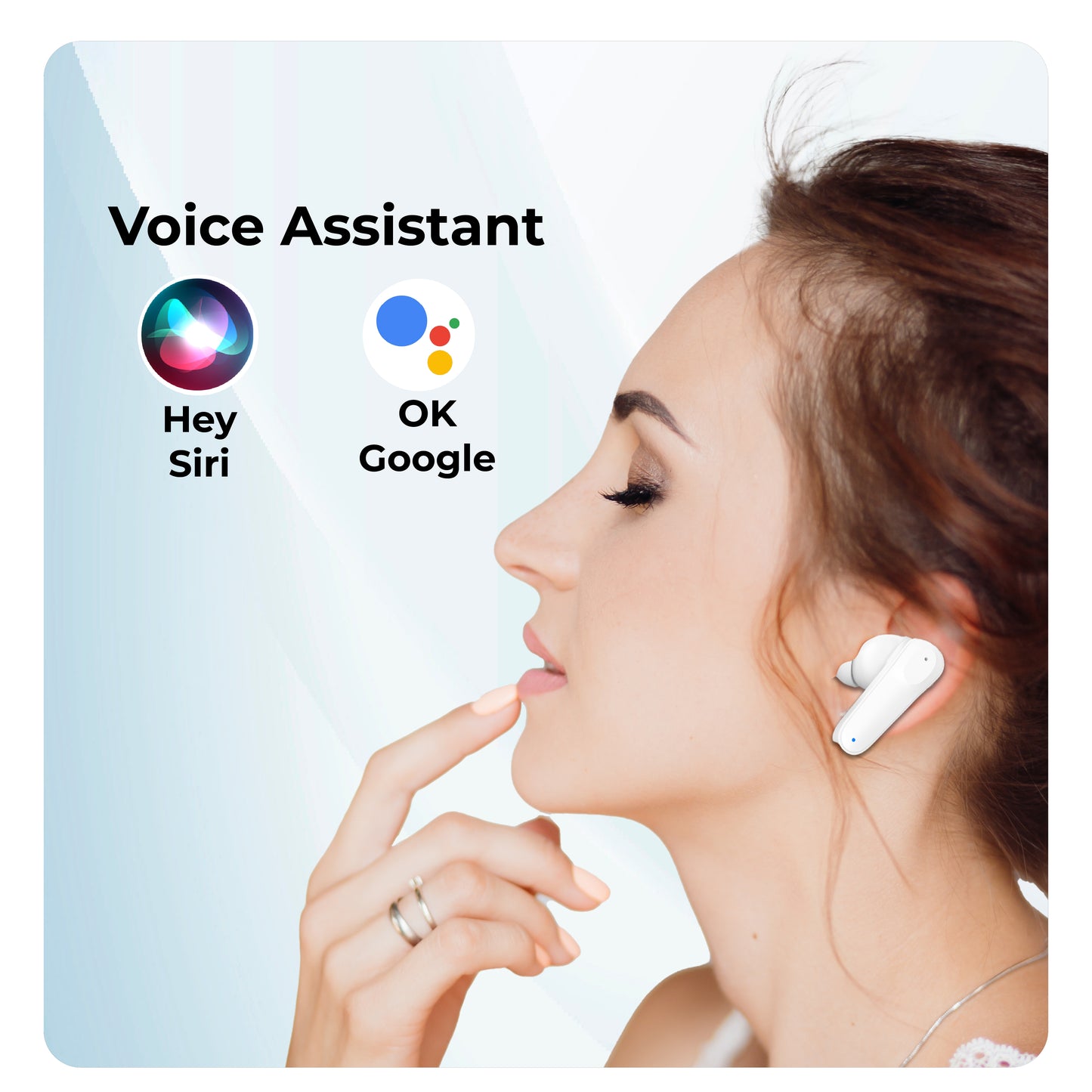 TYOON TWS103 Air Flip True Wireless Earbuds, Up to 20 Hours Playtime, Bluetooth 5.4, Front Open Design, Touch Controls, Type-C Charging – White