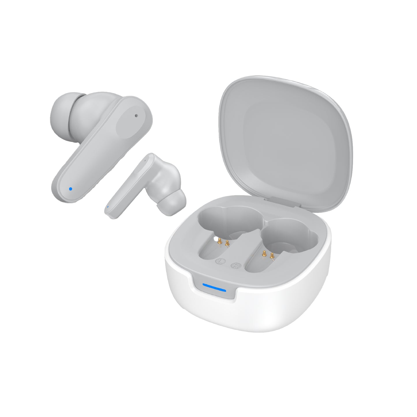 TYOON TWS103 Air Flip True Wireless Earbuds, Up to 20 Hours Playtime, Bluetooth 5.4, Front Open  Design, Touch Controls, Type-C Charging – White